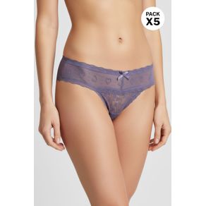 Brasilera paquete x5 confeccionado en encaje